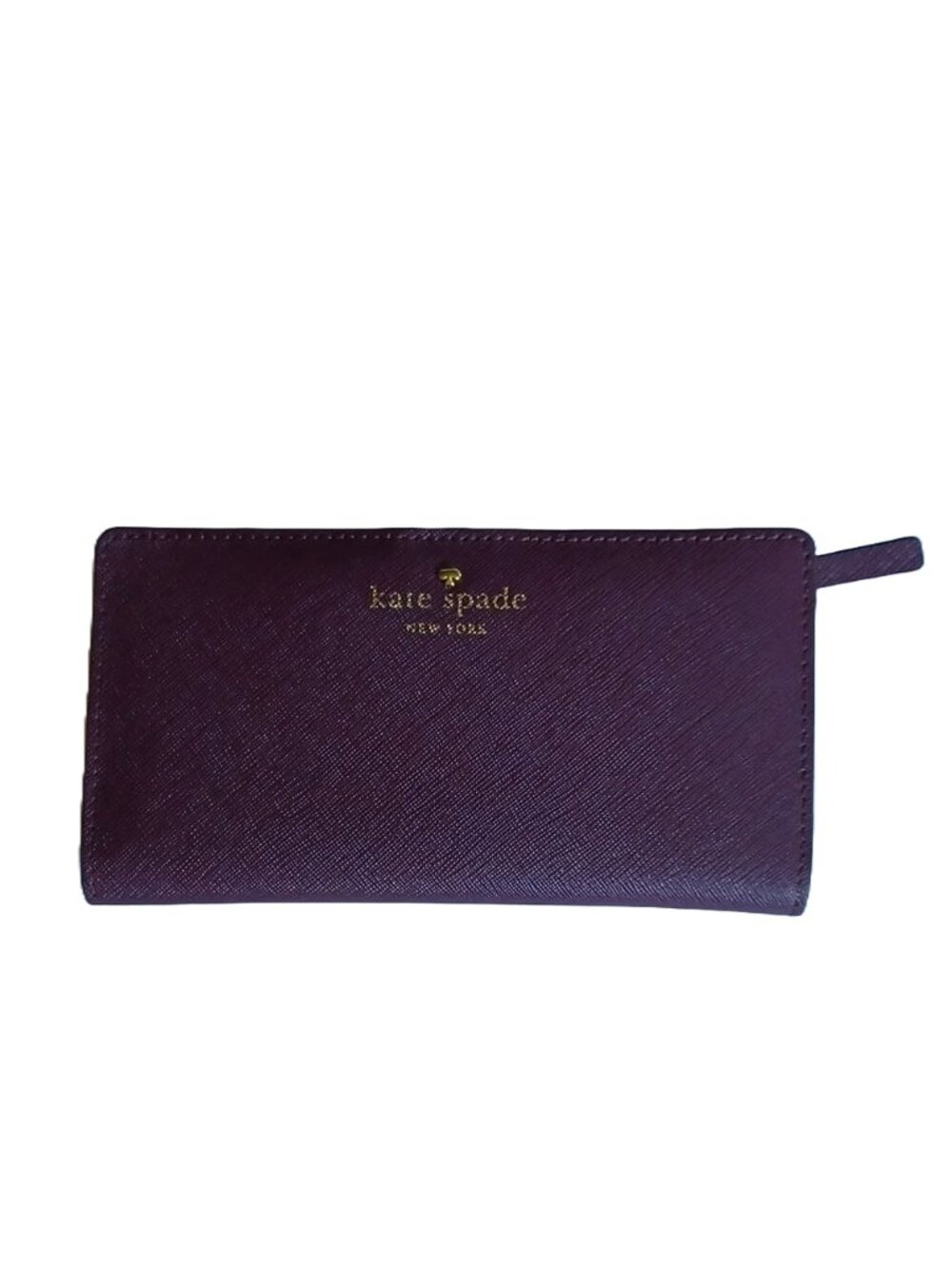 Kate Spade Plum Saffiano Leather Mikas Pond Stacy Long Wallet
